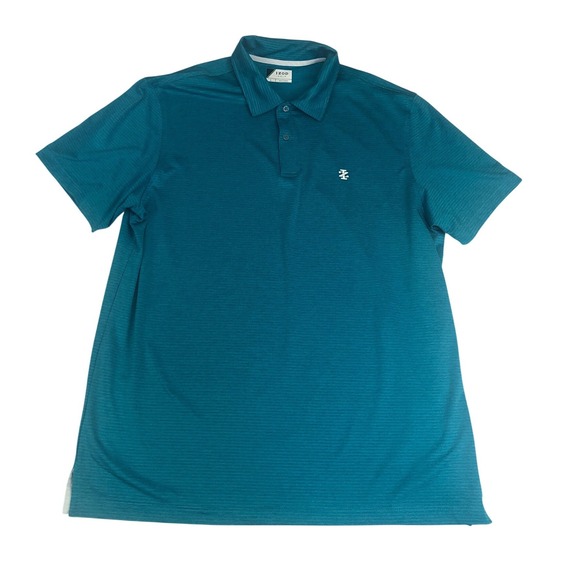 Izod Other - IZOD Golf Mens Performance Polo Shirt Teal Blue Micro Stripe Large Activewear